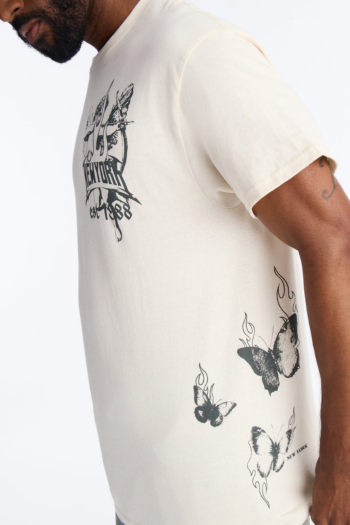 New York Saint Oversized Short Sleeve Tee - Natural