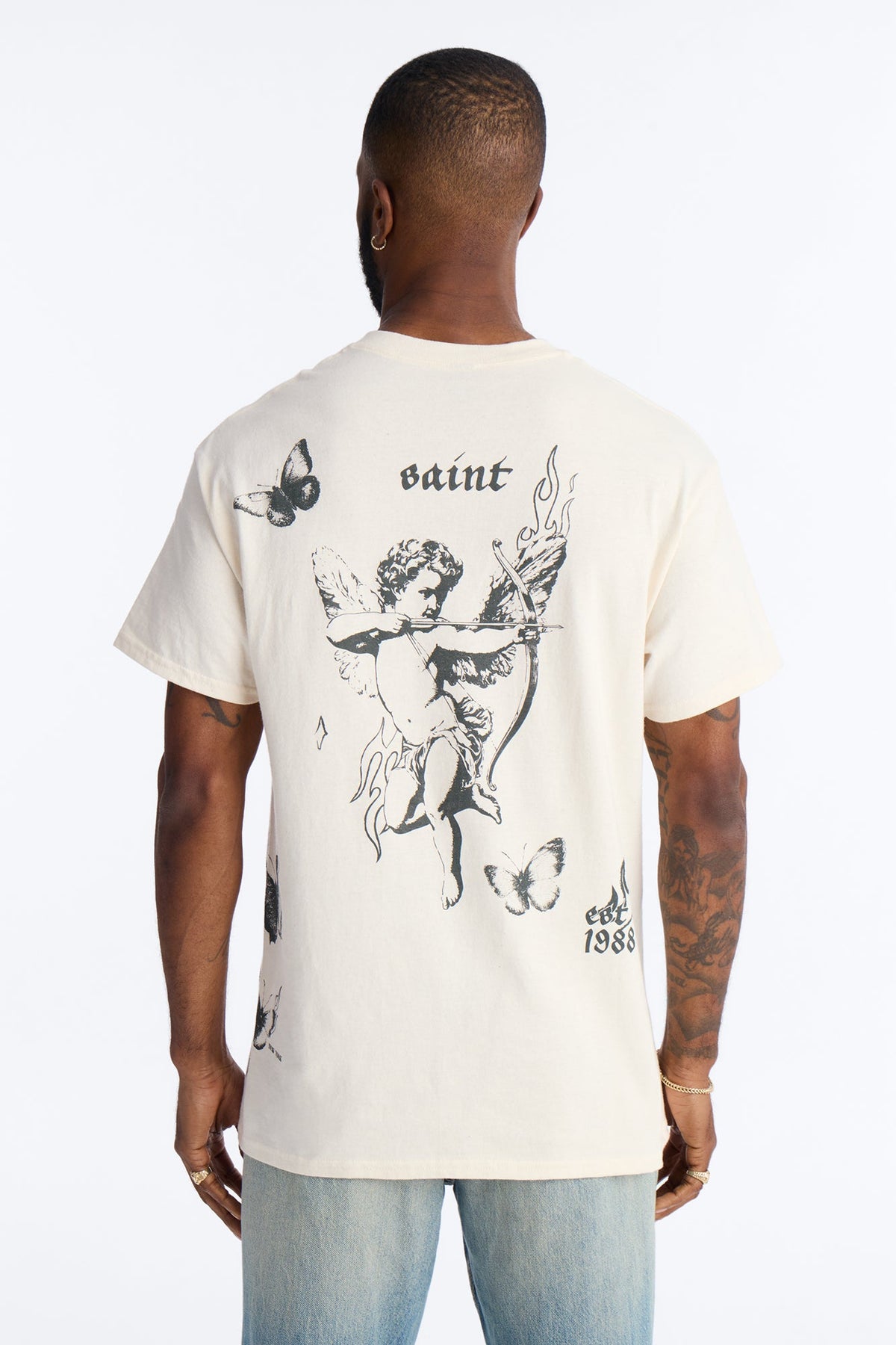 New York Saint Oversized Short Sleeve Tee - Natural
