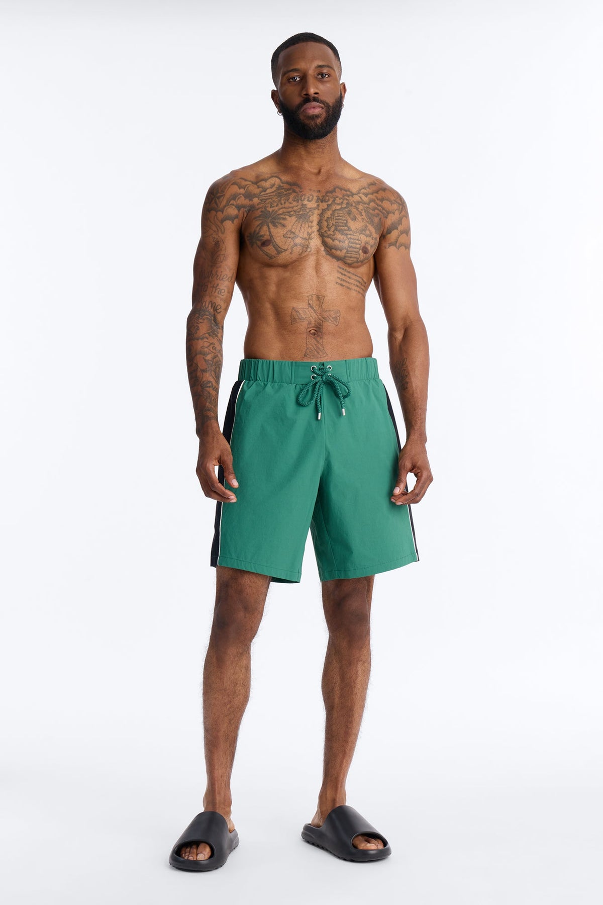 Everyday Stretch Paneled Boardshorts 9″ - Green