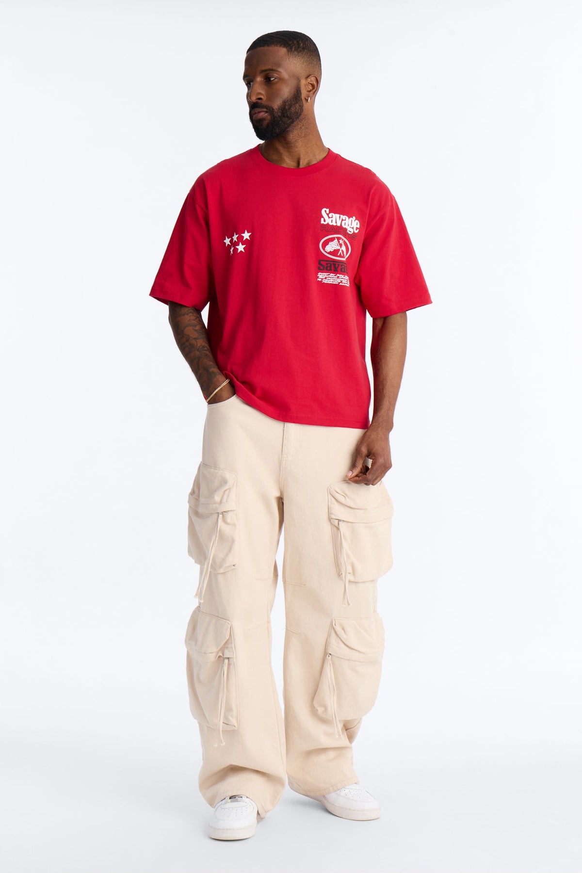 Savage Racing Insticts Boxy Short Sleeve Tee - Red