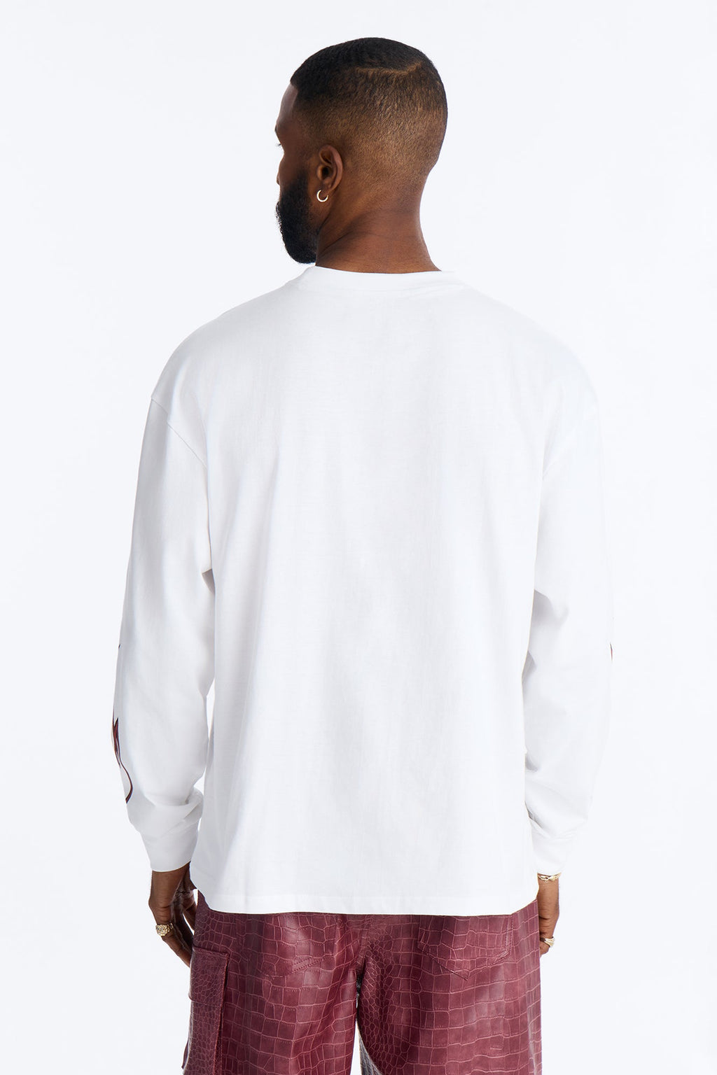 American Custom Motorcycle Oversized Long Sleeve Tee - White