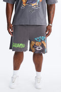 Space Jam Monstars Duo Puff Print Sweat Shorts - Charcoal