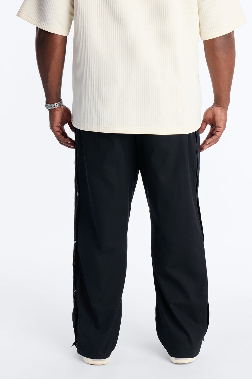 Straight Print Hint Studded Pant - Black