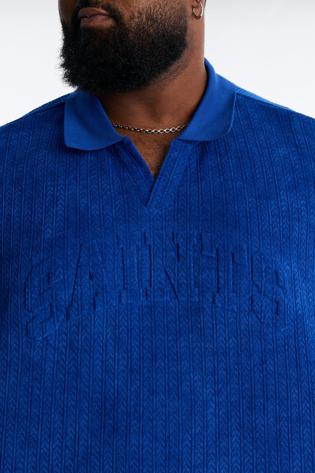 Boxy Cropped Lexington Saints Johnny Collar Polo - Blue