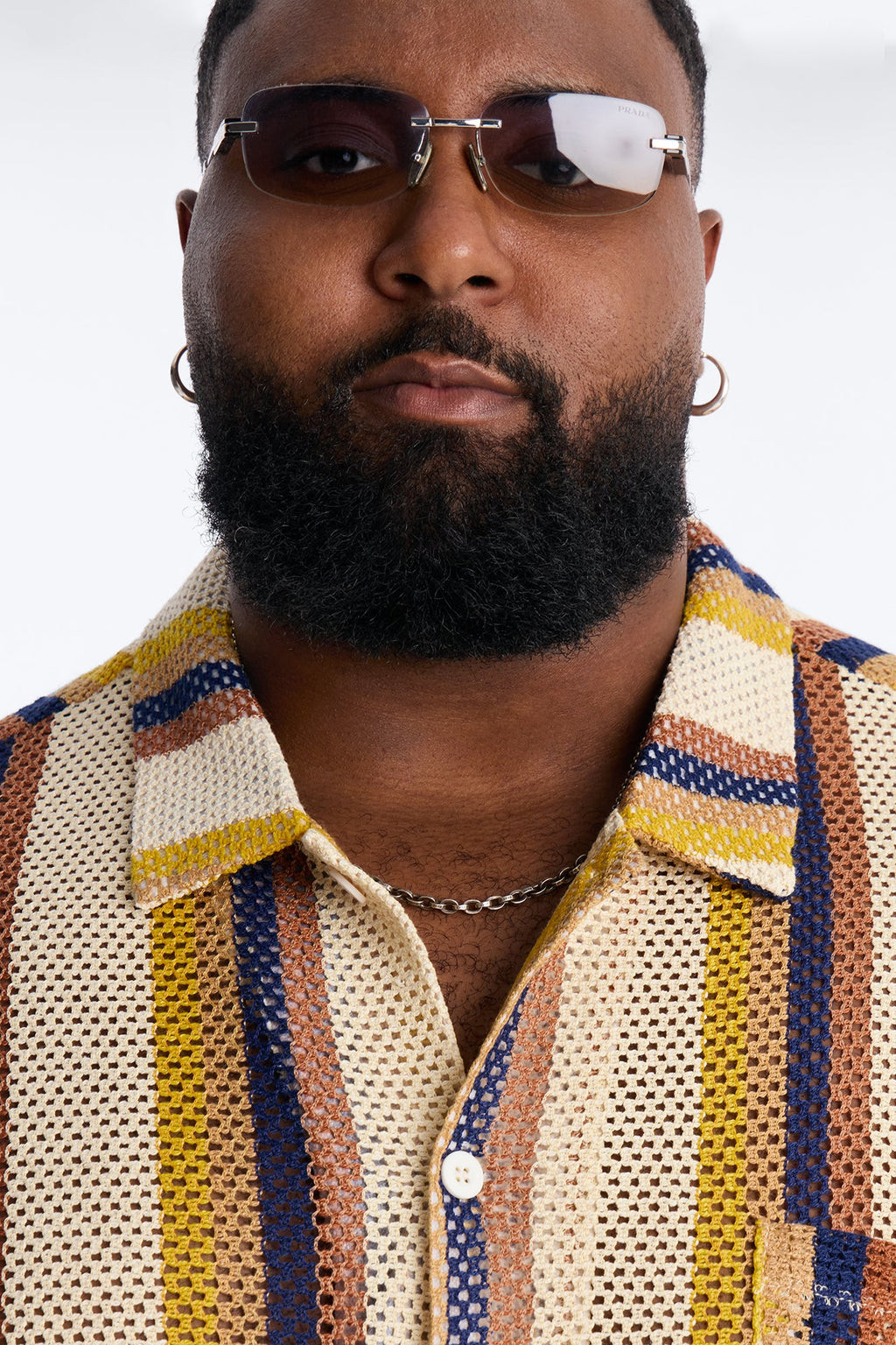 CDMX Crochet Button Up Shirt - Cream