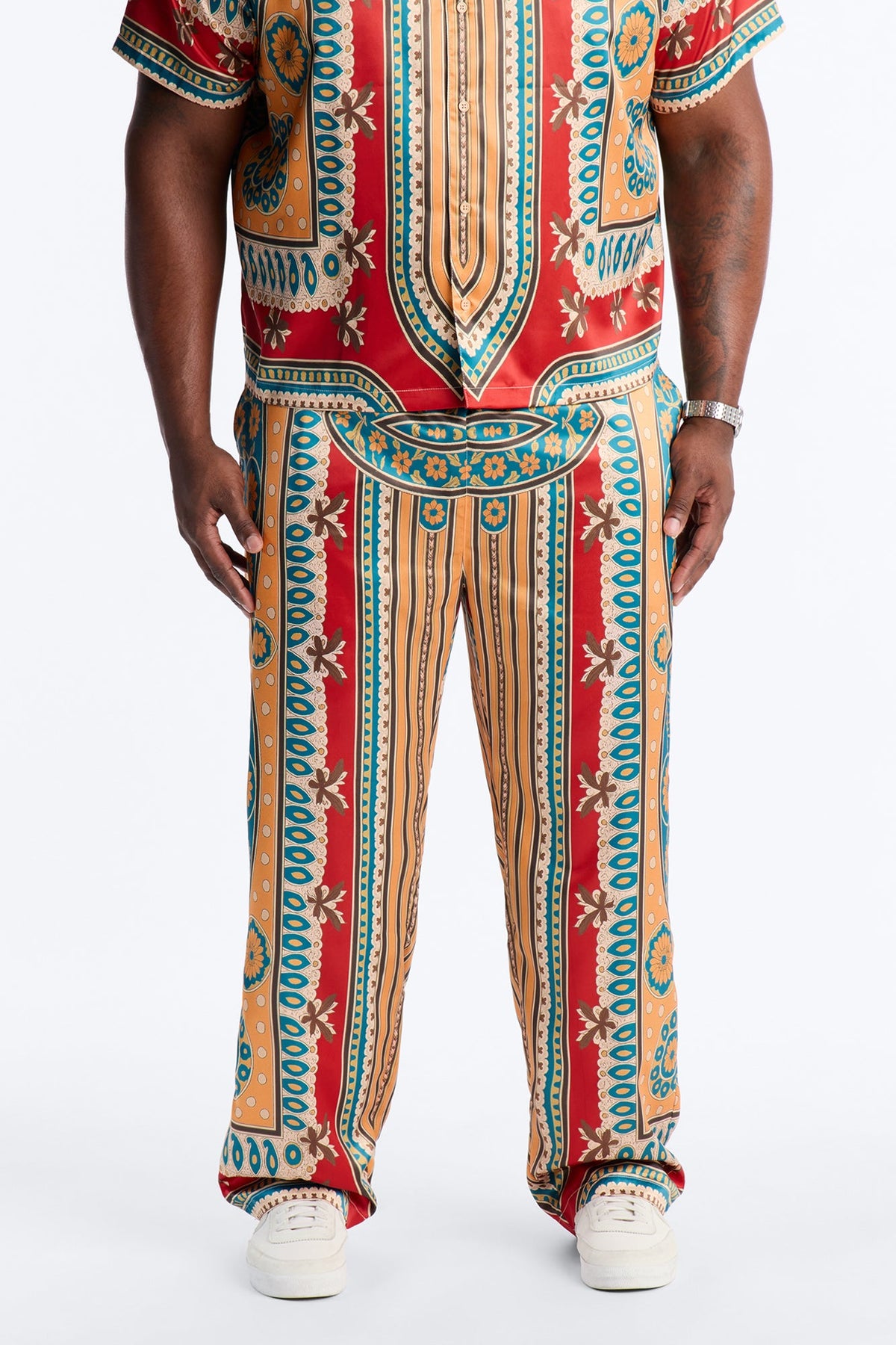 Monaco Straight Pants - Burgundy
