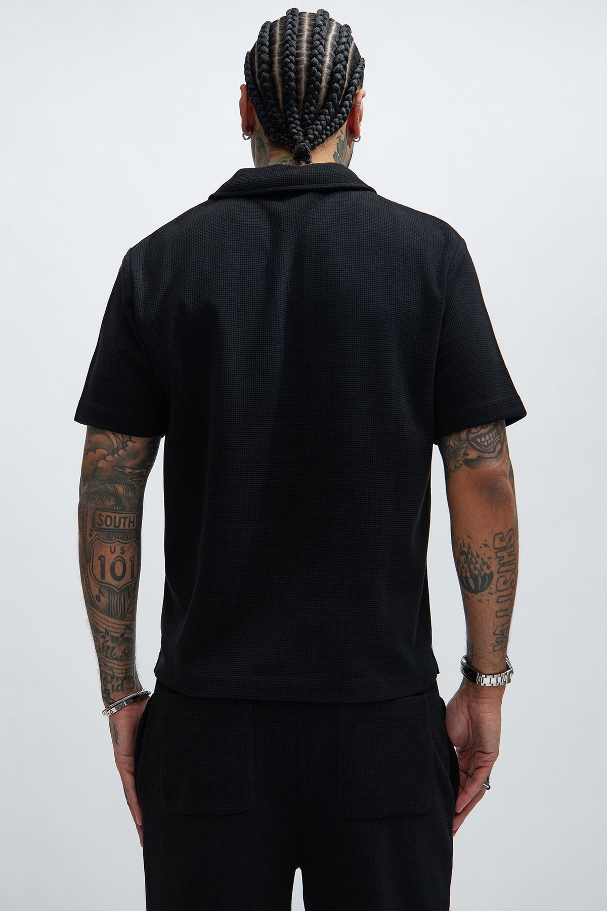 Cairo Textured Polo - Black