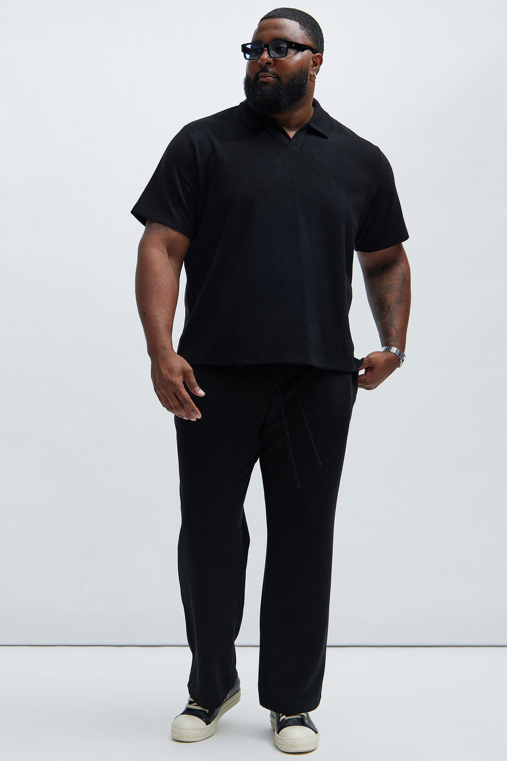 Cairo Textured Polo - Black