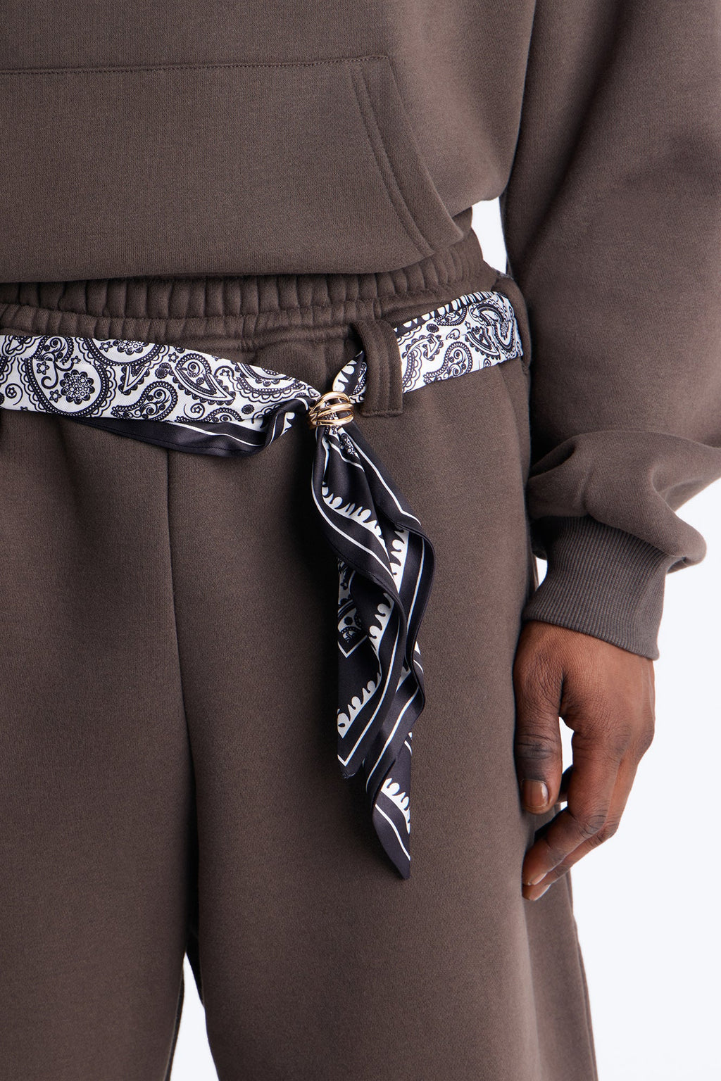 Baggy Bandana Scarf Duo Sweatshort - Brown