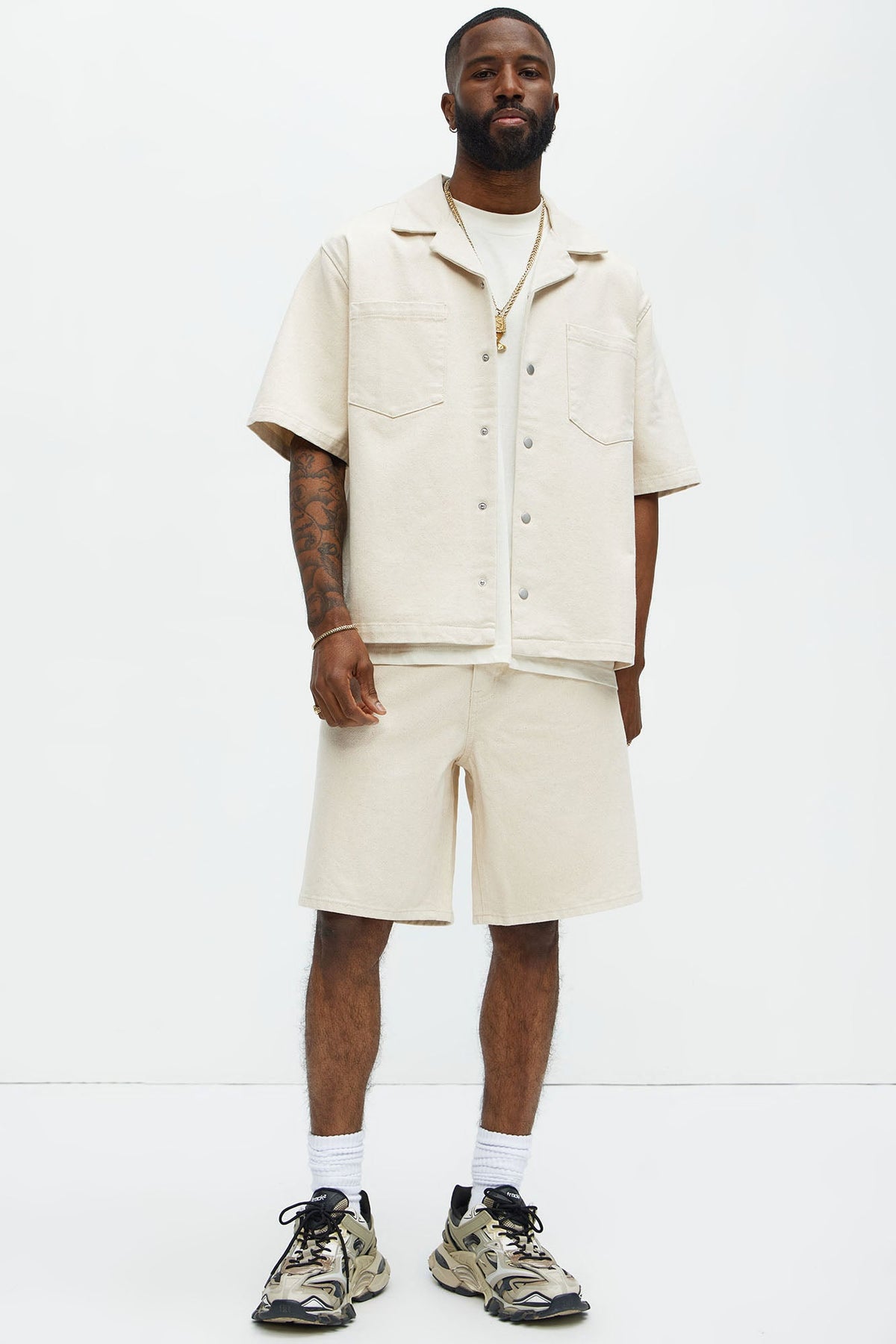 Colin True Denim Button Up Shirt - Sand