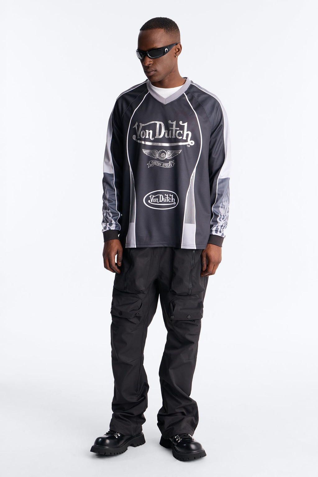 Von Dutch Chrome Flame Jersey - Black