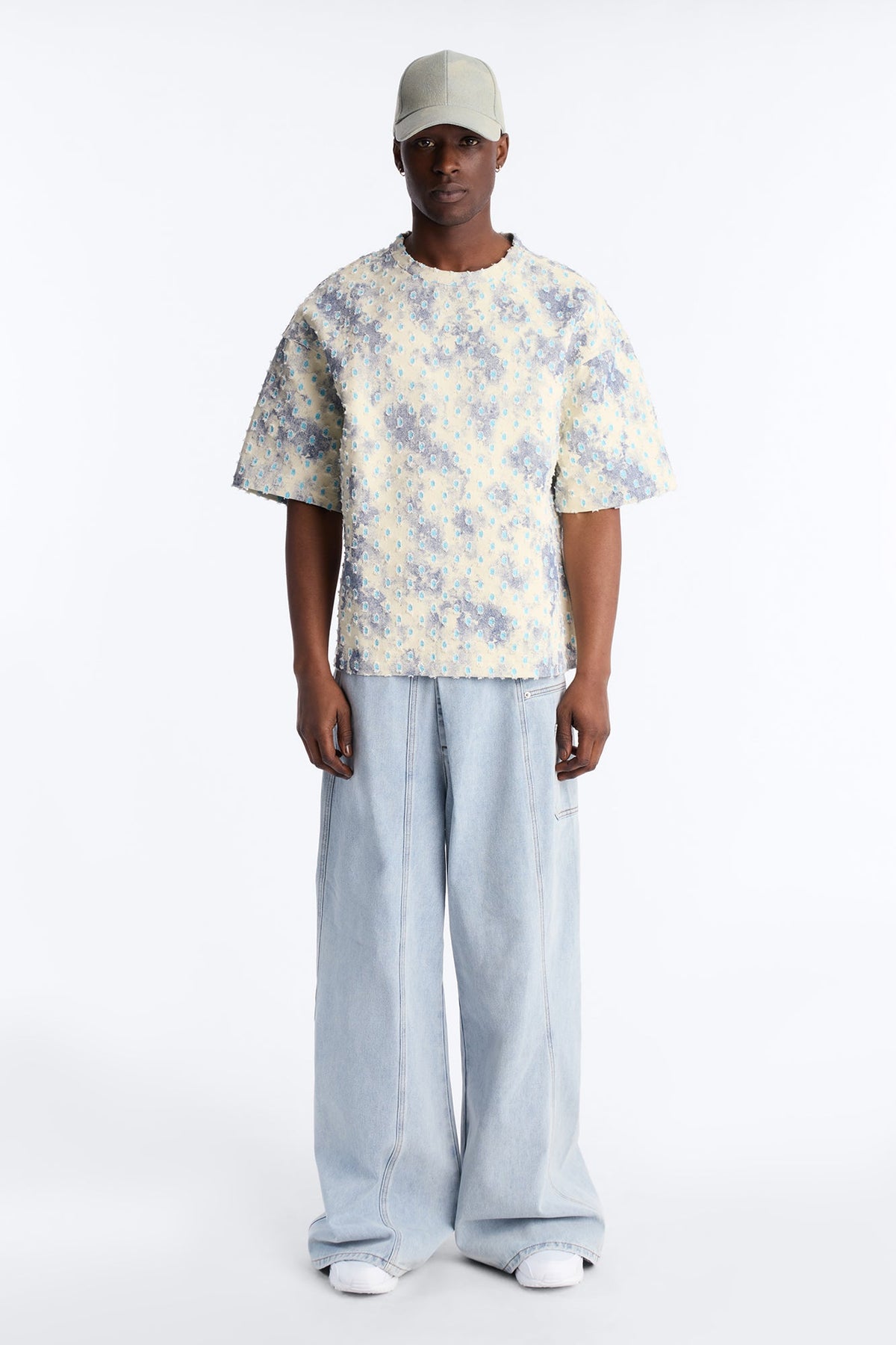 Boxy Desert Chrome Textured Shirt - White