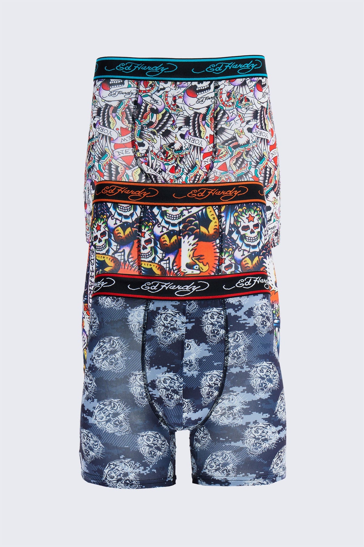 Legacy Flight Ed Hardy 3 Pack Cartoon Boxer Briefs - Multi Color