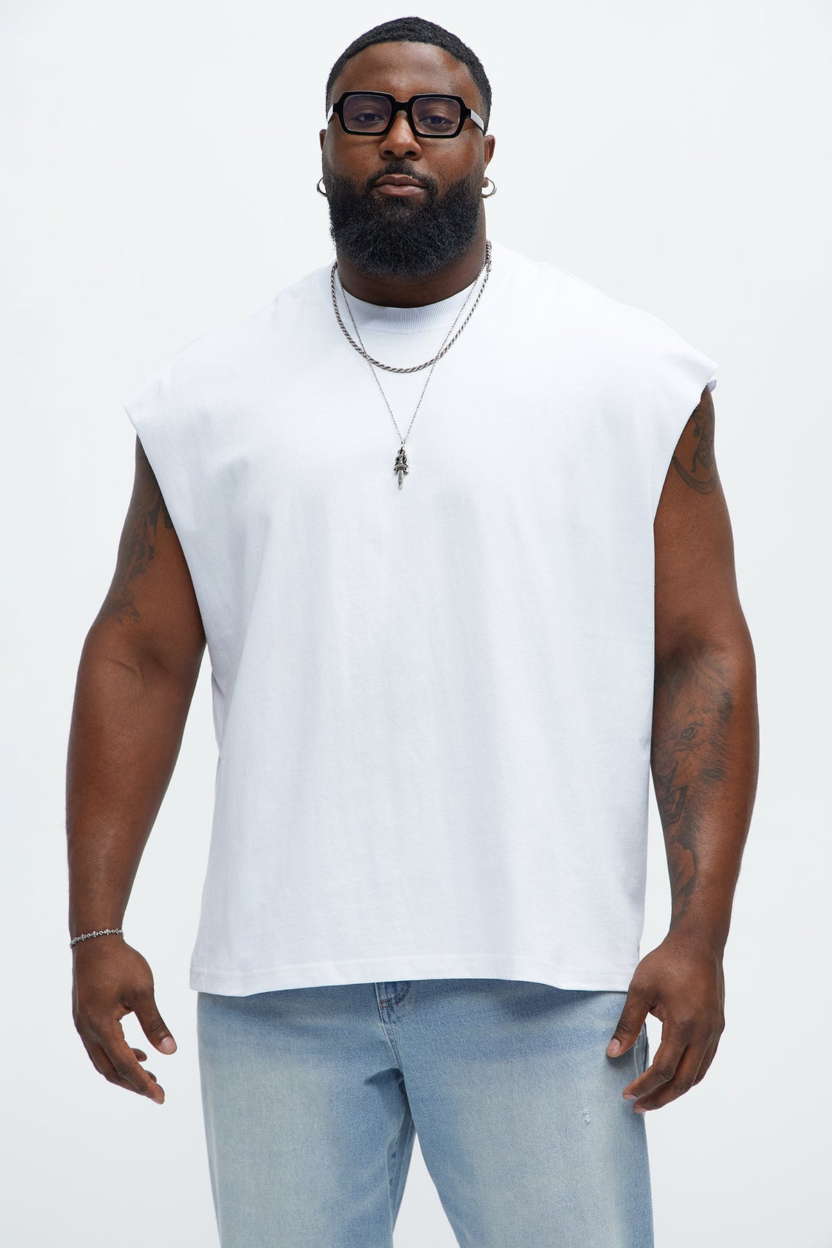 Relaxed Heavyweight Muscle Tee - White