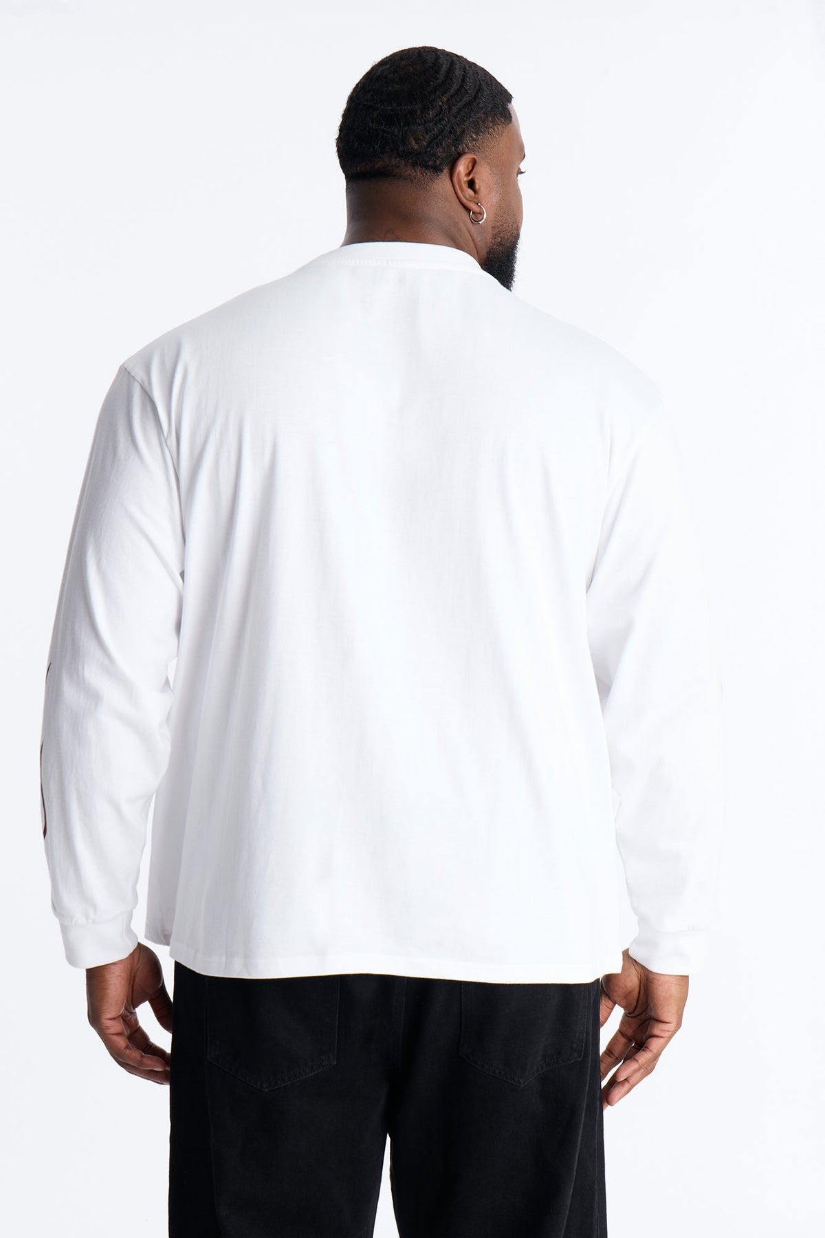 American Custom Motorcycle Oversized Long Sleeve Tee - White