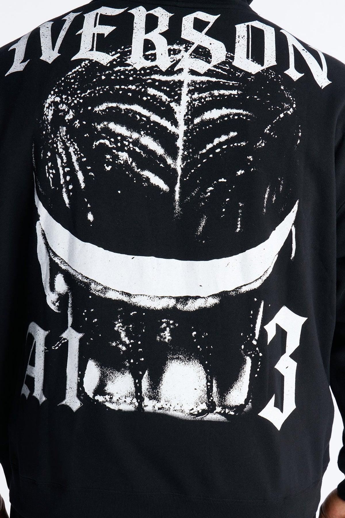 Allen Iverson MVP Embroidery Patch Oversized Hoodie - Black
