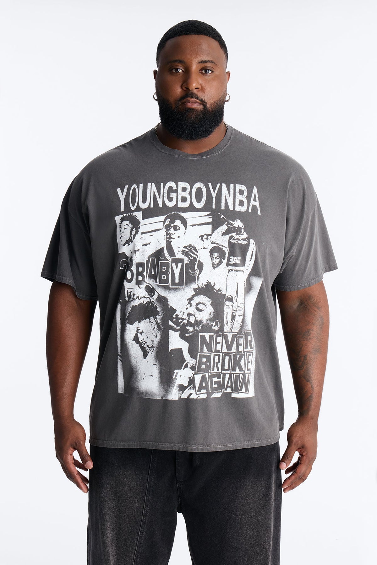 Youngboy NBA Vintage Short Sleeve Tee - Charcoal