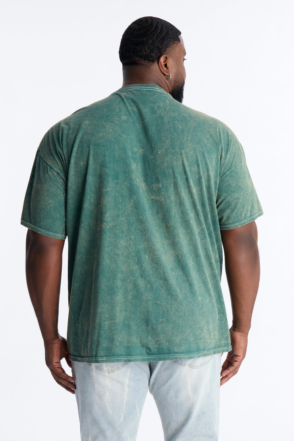Amen Praise The Lord Rosary Studded Detail Graphic Short Sleeve Tee - Hunter Green