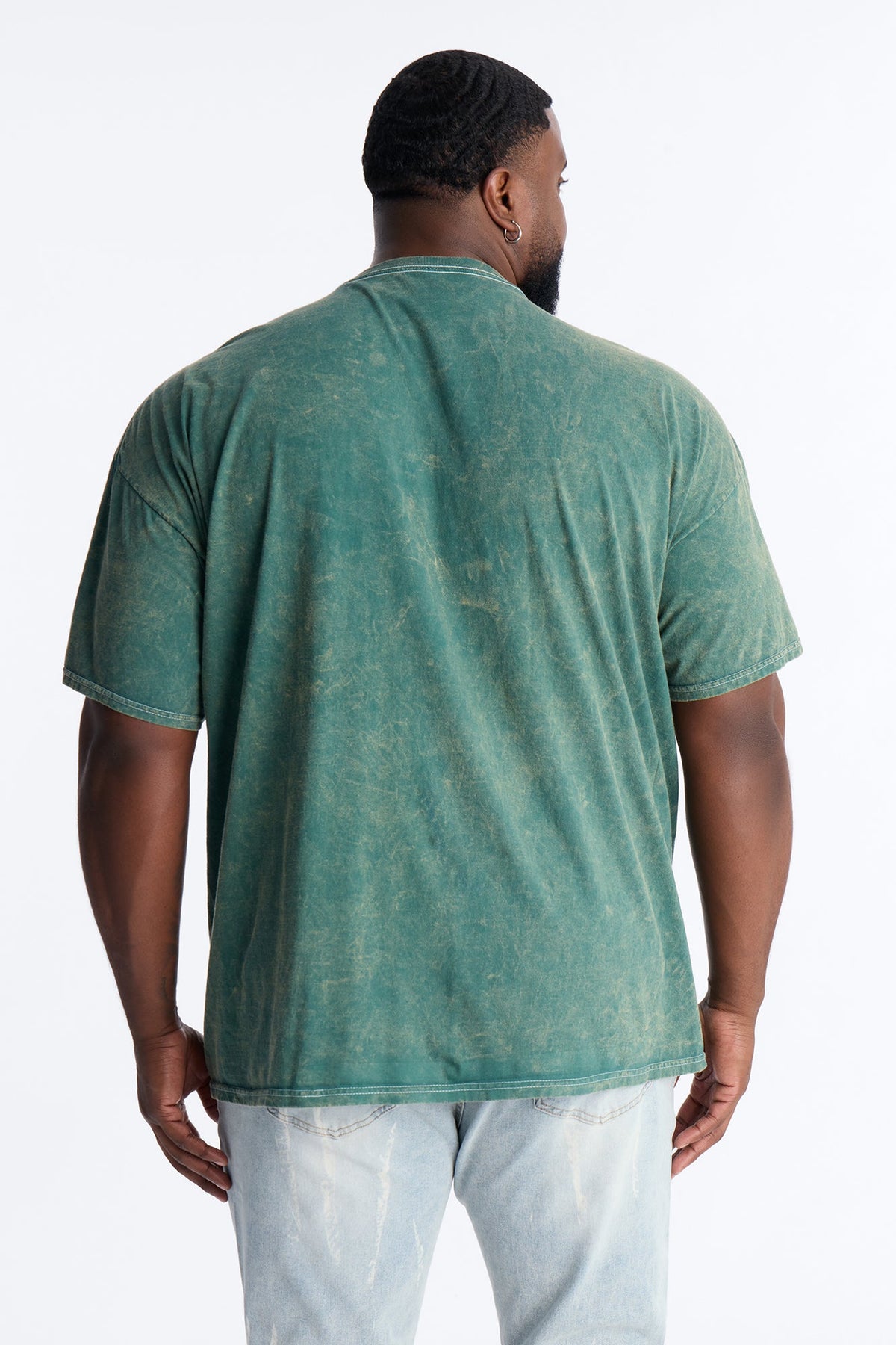 Amen Praise The Lord Rosary Studded Detail Graphic Short Sleeve Tee - Hunter Green