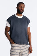 Shredline Desgastado Frayed Sweater Vest - Olive