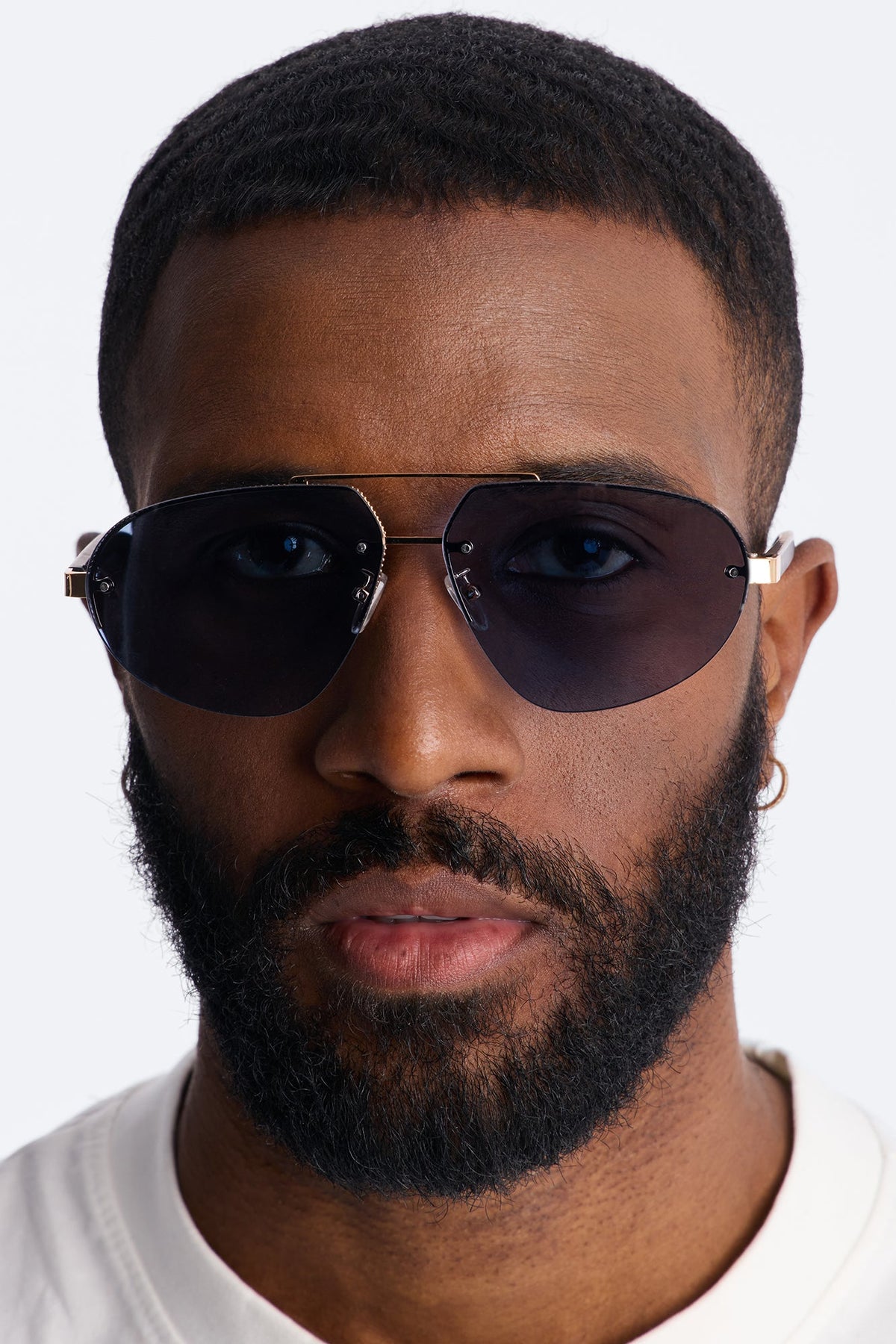 High End Aviator Sunglasses - Black/Blue