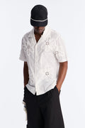 Dusty Bloom Cuban Collar Shirt - White