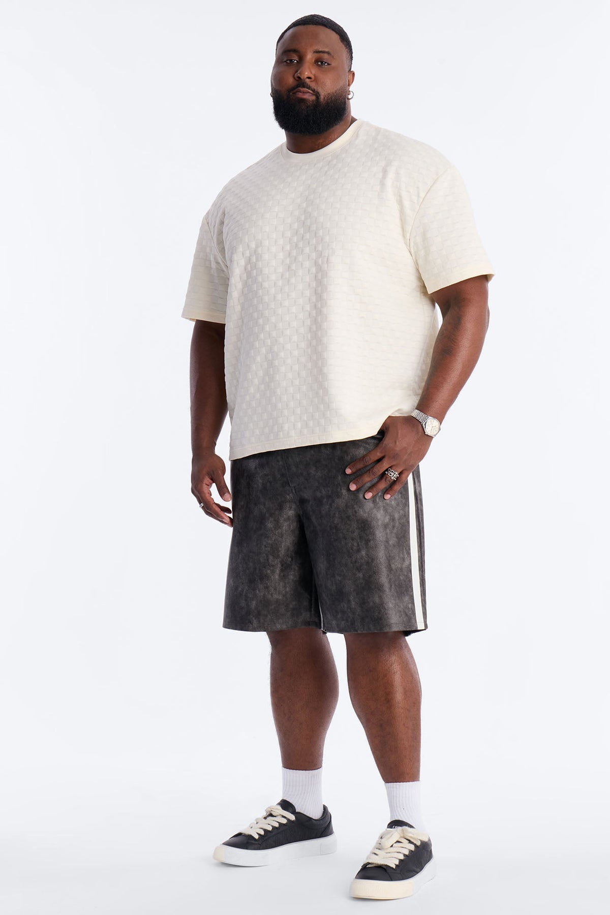 Relaxed Aubrey Hill Faux Leather Short - Black