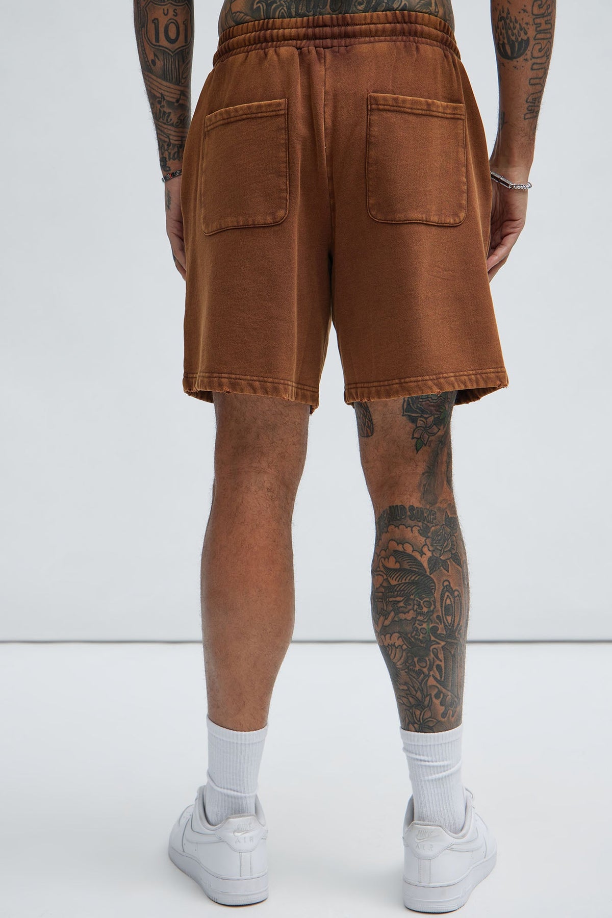Tyson Heavy Wash Relaxed Shorts - Dark Brown