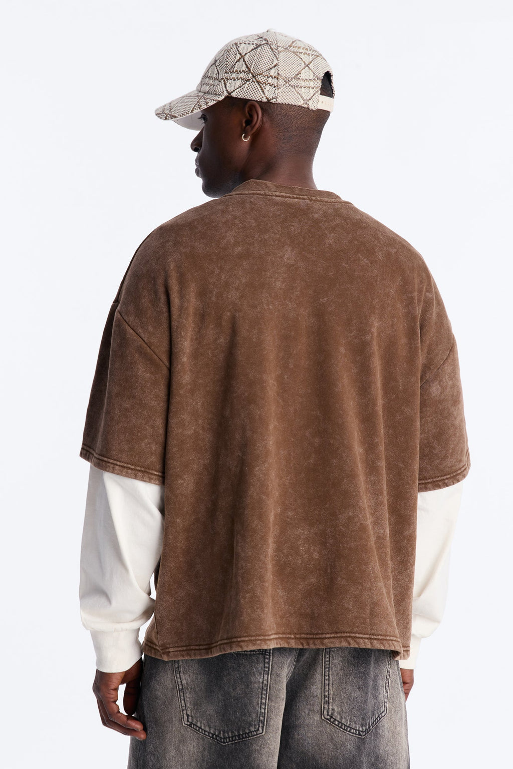 Von Dutch Studio Oversized Fleece Twofer - Brown
