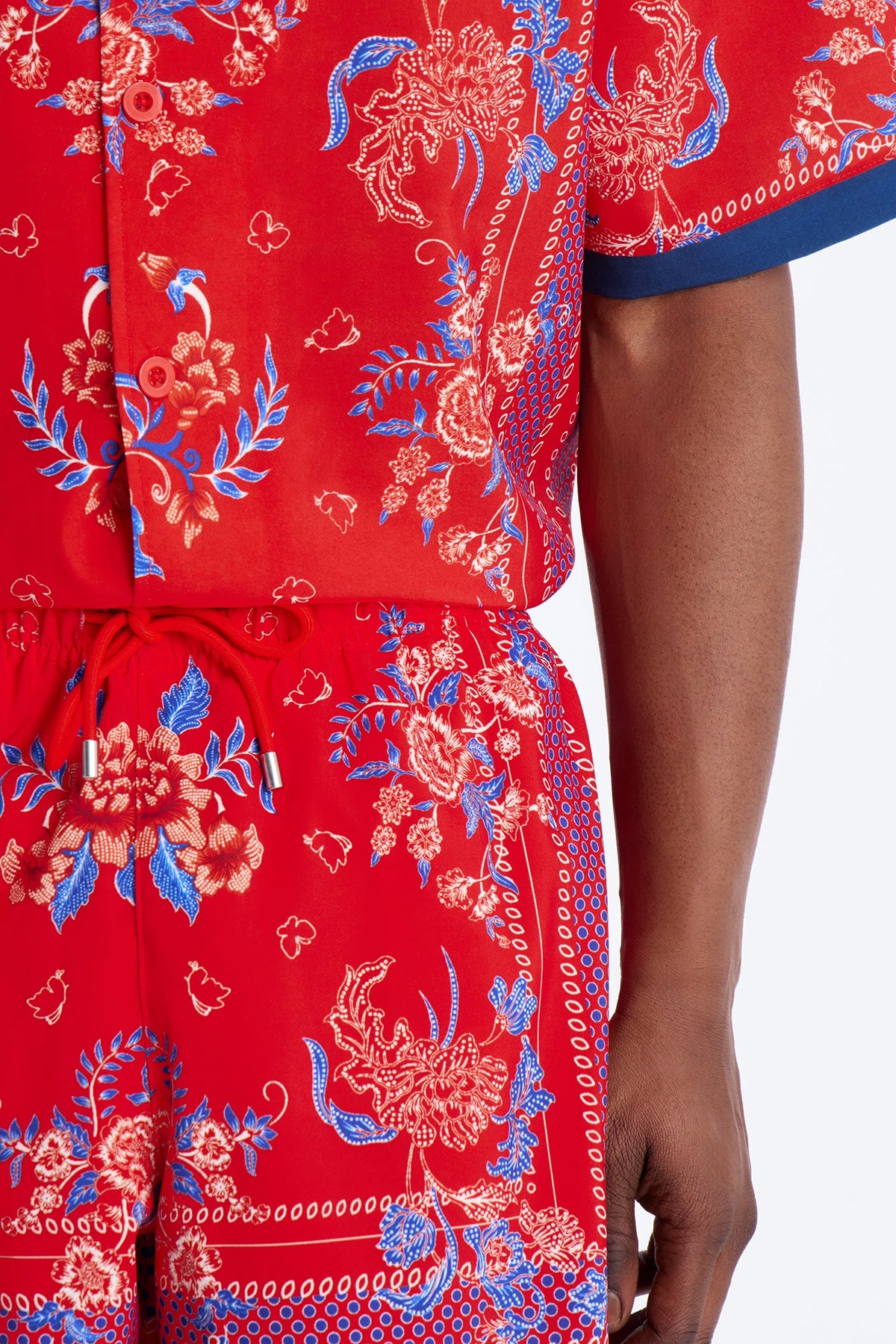 Mirage Bloom Swim Trunk 7″ - Red