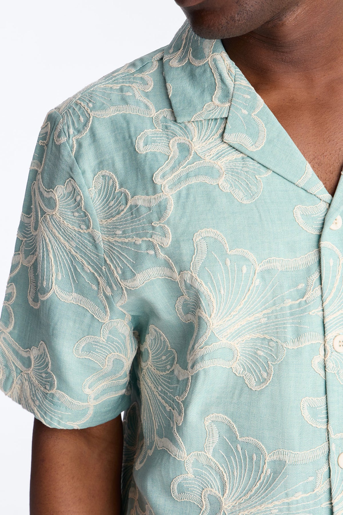 Coastal Drift Cuban Button Up Shirt - Mint