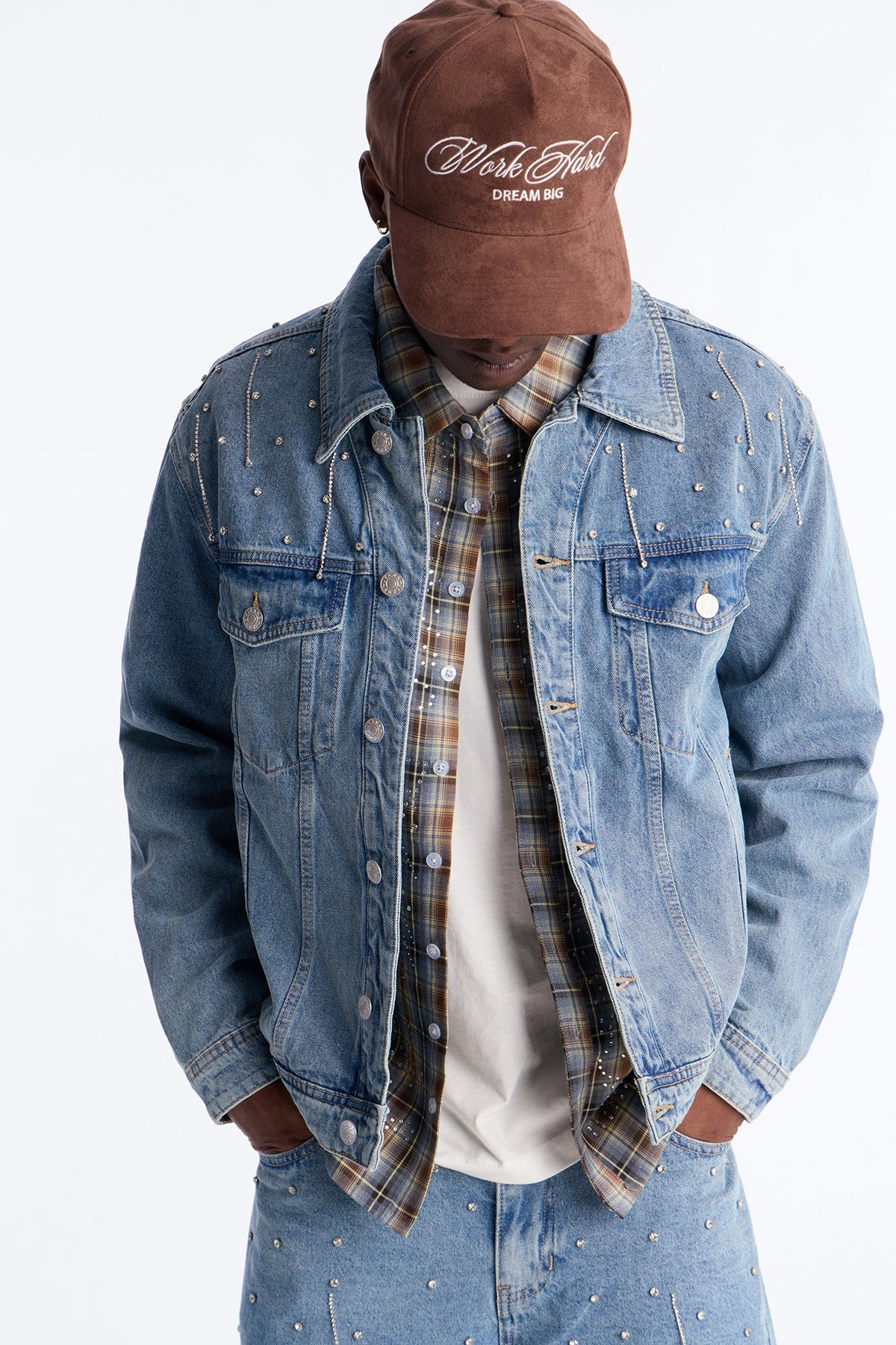 Cropped Street Ice Denim Jacket - Light Wash