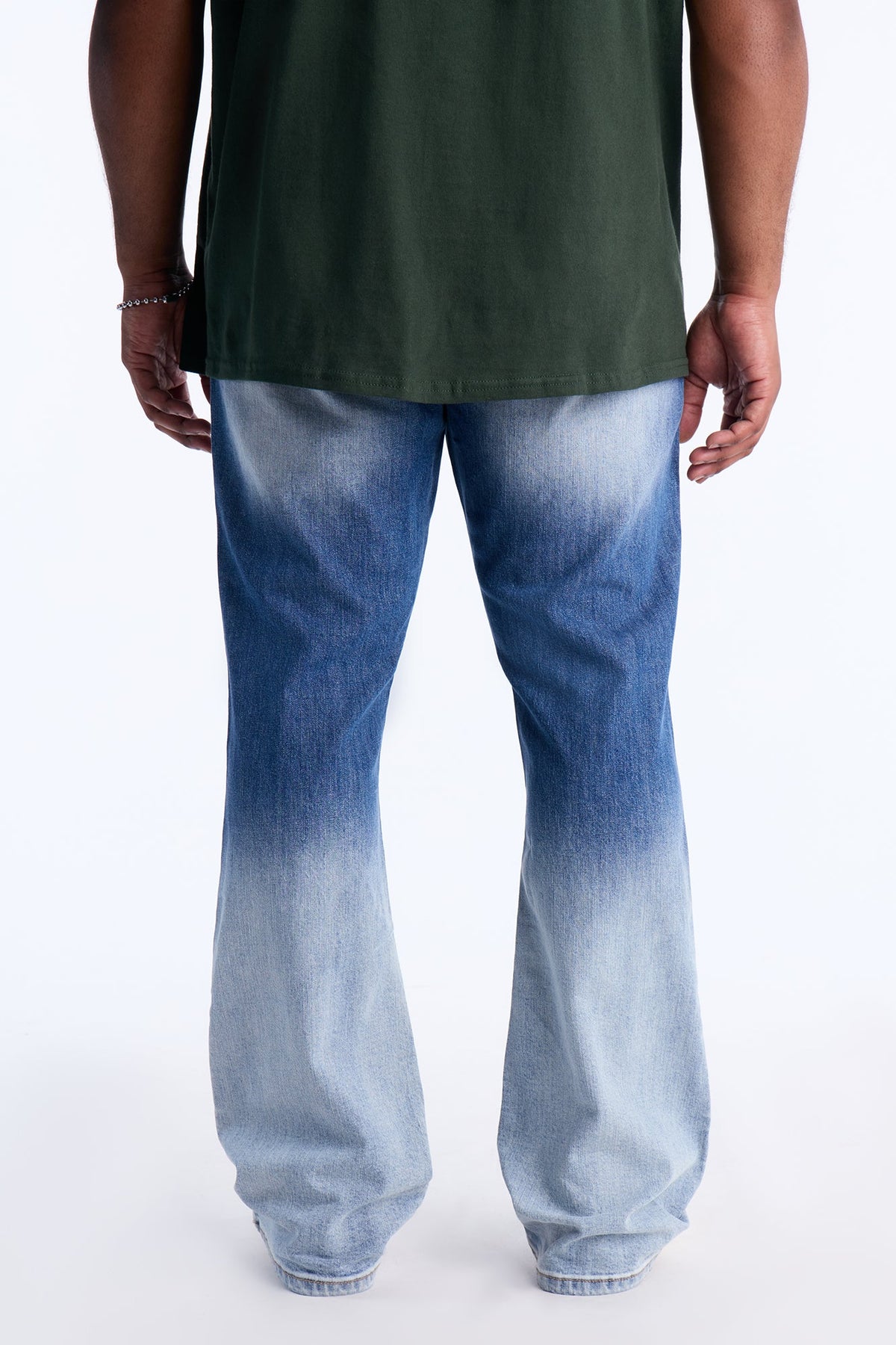 Stacked Skinny Flare Up And Destroyed Jean - Light Blue Wash