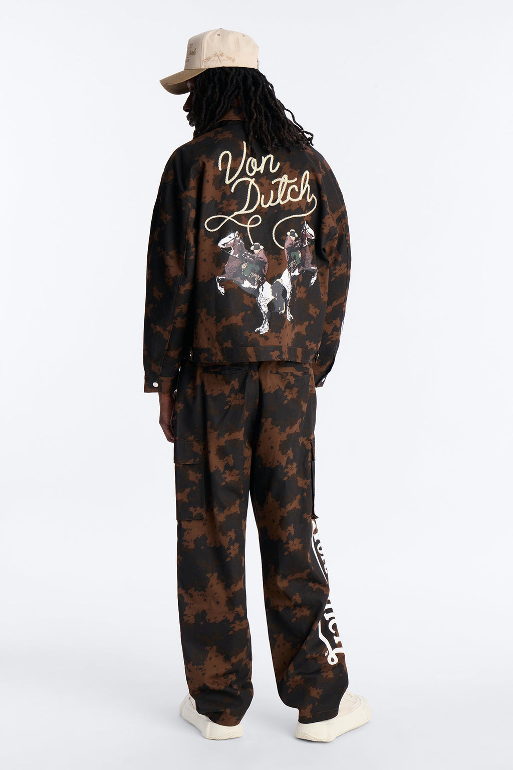 Von Dutch Rodeo Faux Pony Hair Baggy Pant - Brown