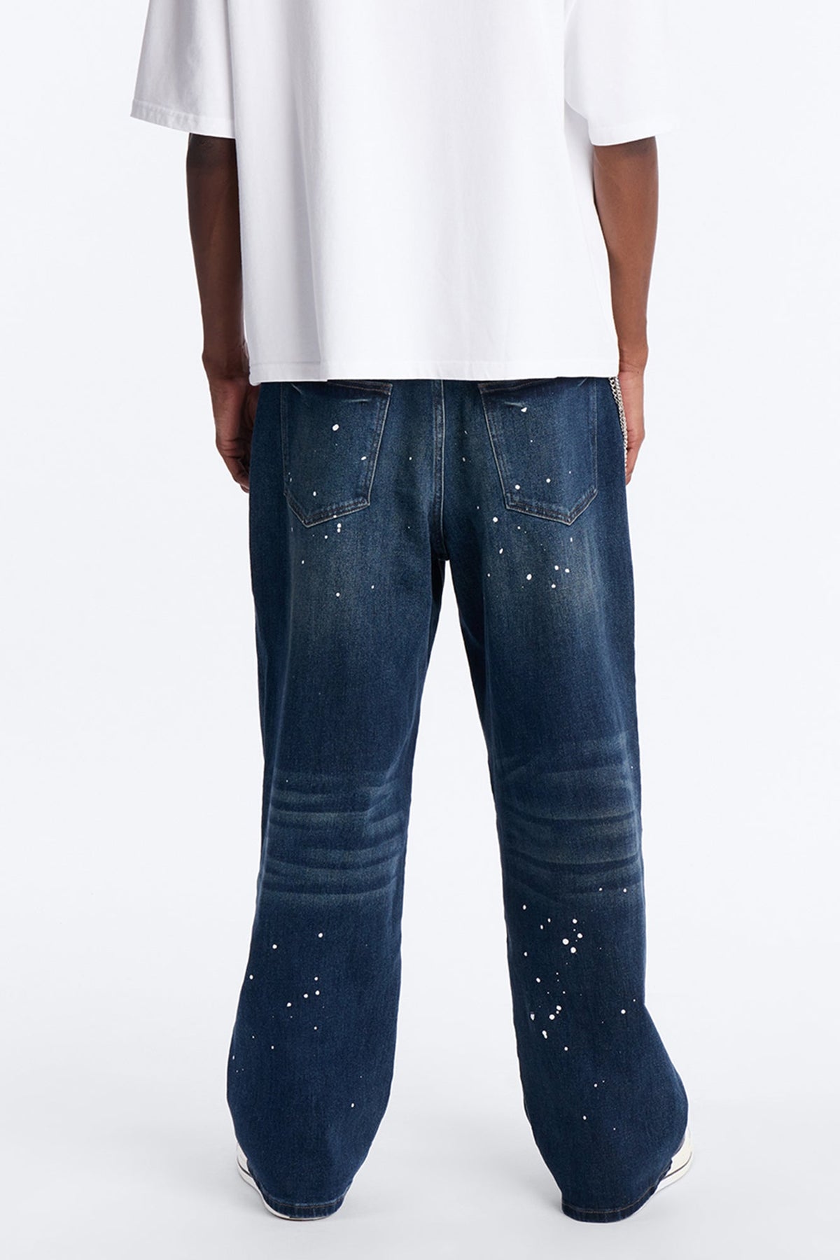 In The Paint Splat Baggy Jeans - Dark Wash