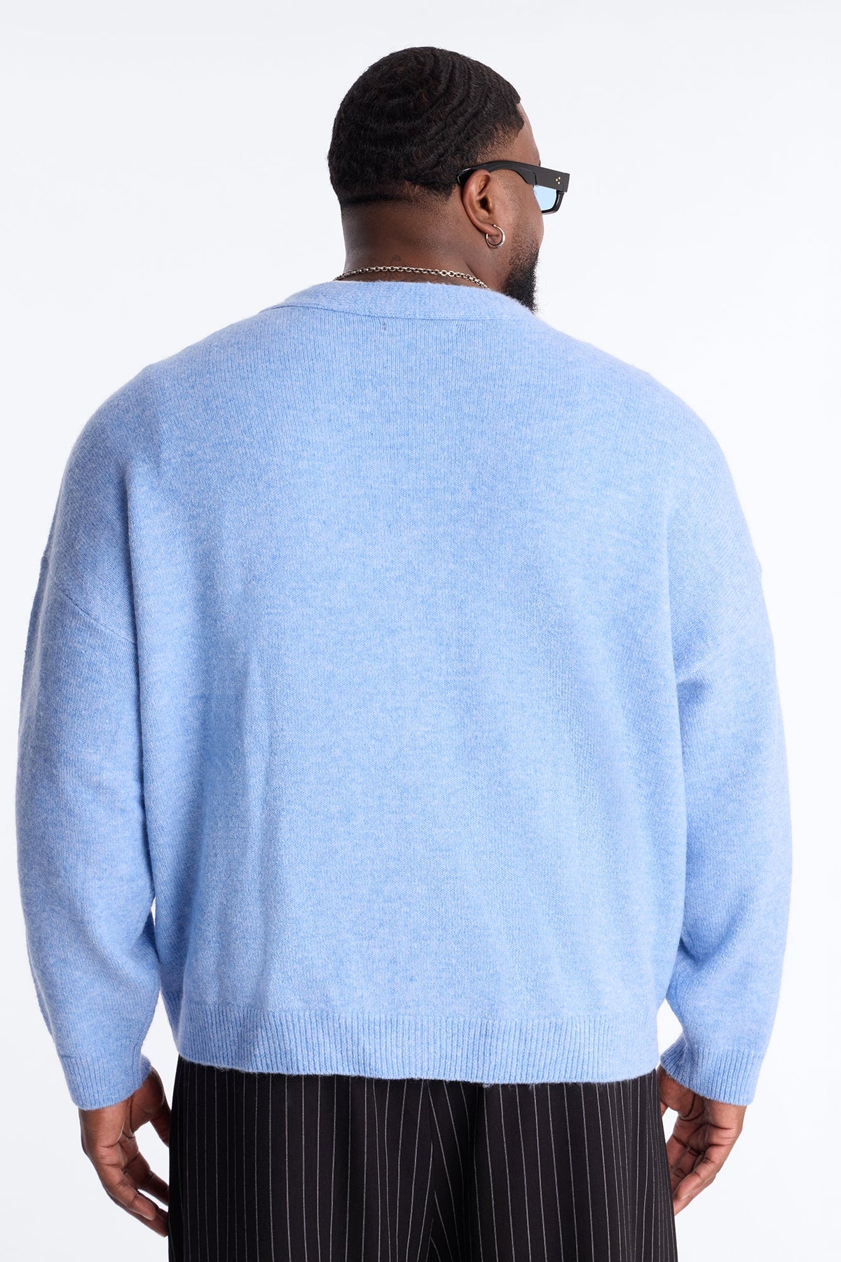 Cropped Harbor Ash Cardigan - Light Blue