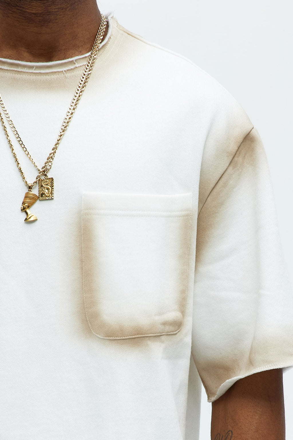 Tyson Blurred Lines Relaxed Fleece Tee - Cream