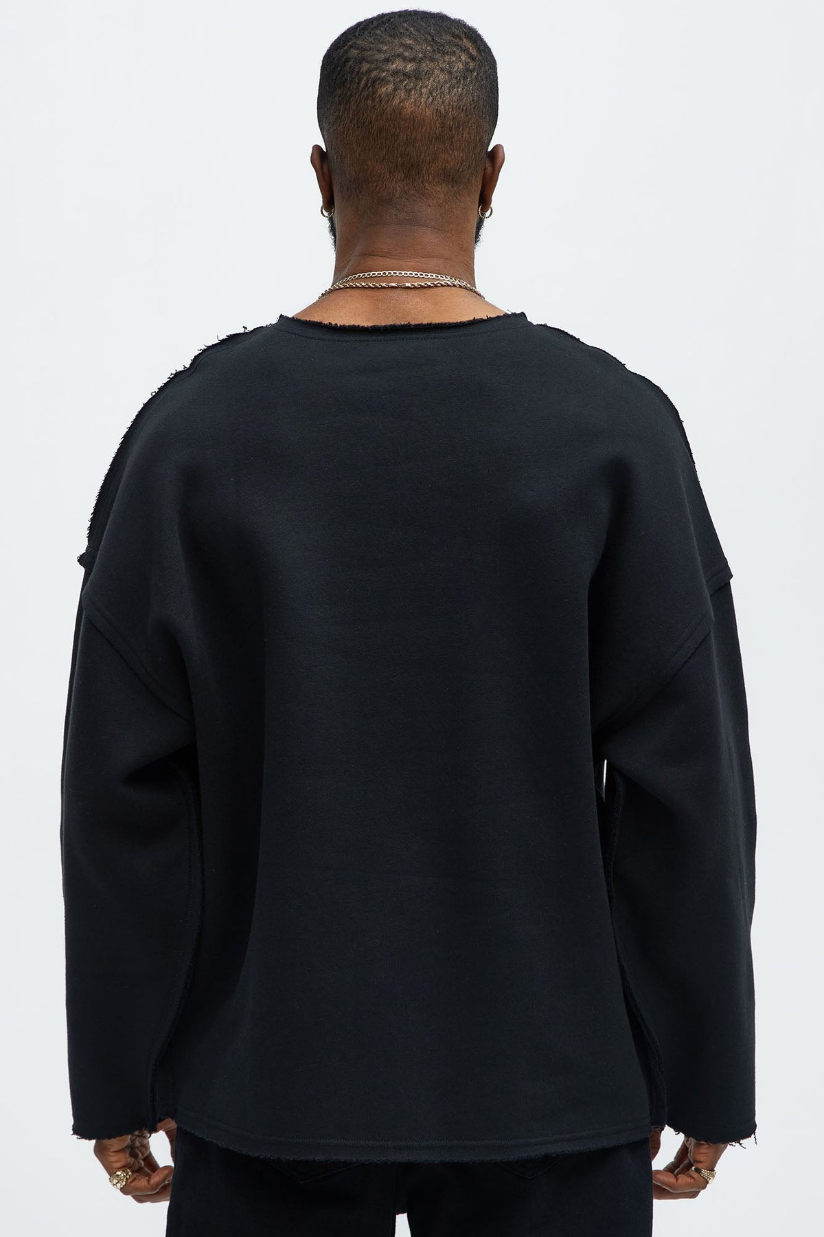 Tyson Luxury Dept Frayed Oversized Sweatshirt - Black