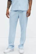 Show Up Slim Slit Pants - Light Blue