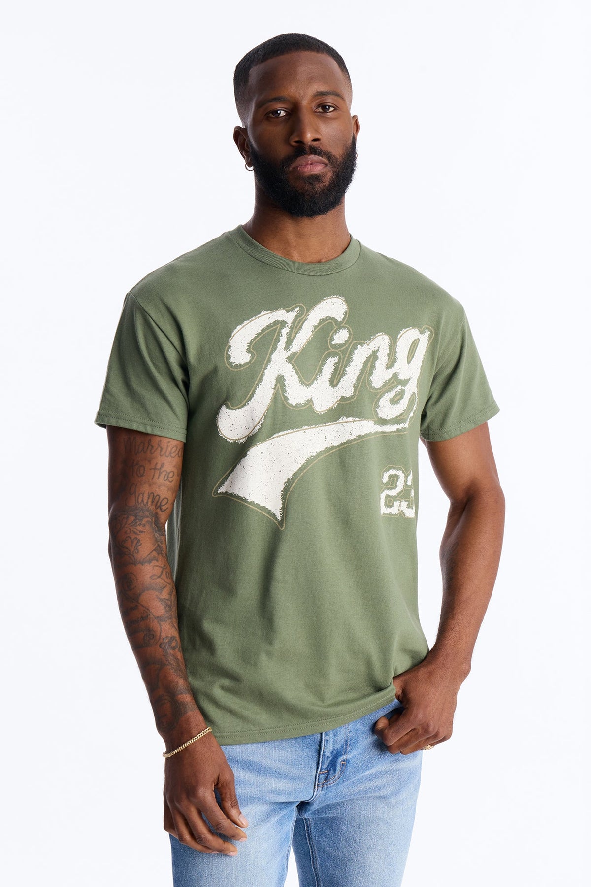 King Type Short Sleeve Tee - Olive