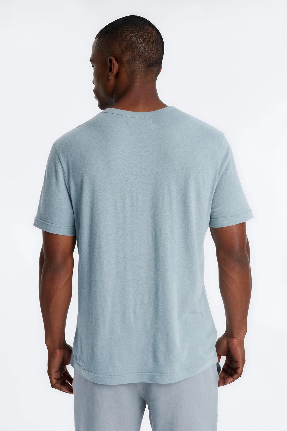 Bahamas Linen Crew Tee - Slate Blue