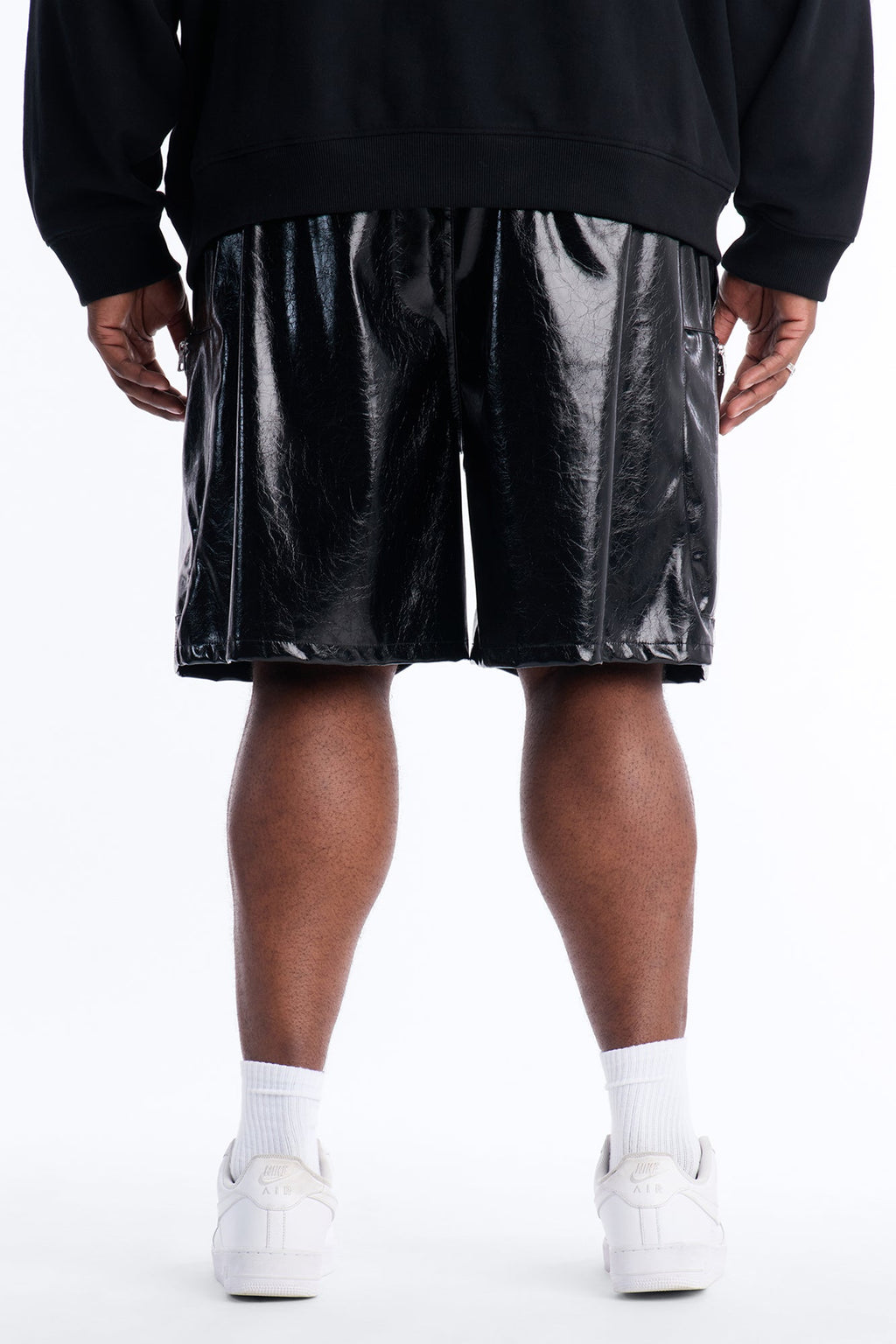 Relaxed Concordia Faux Leather Short - Black