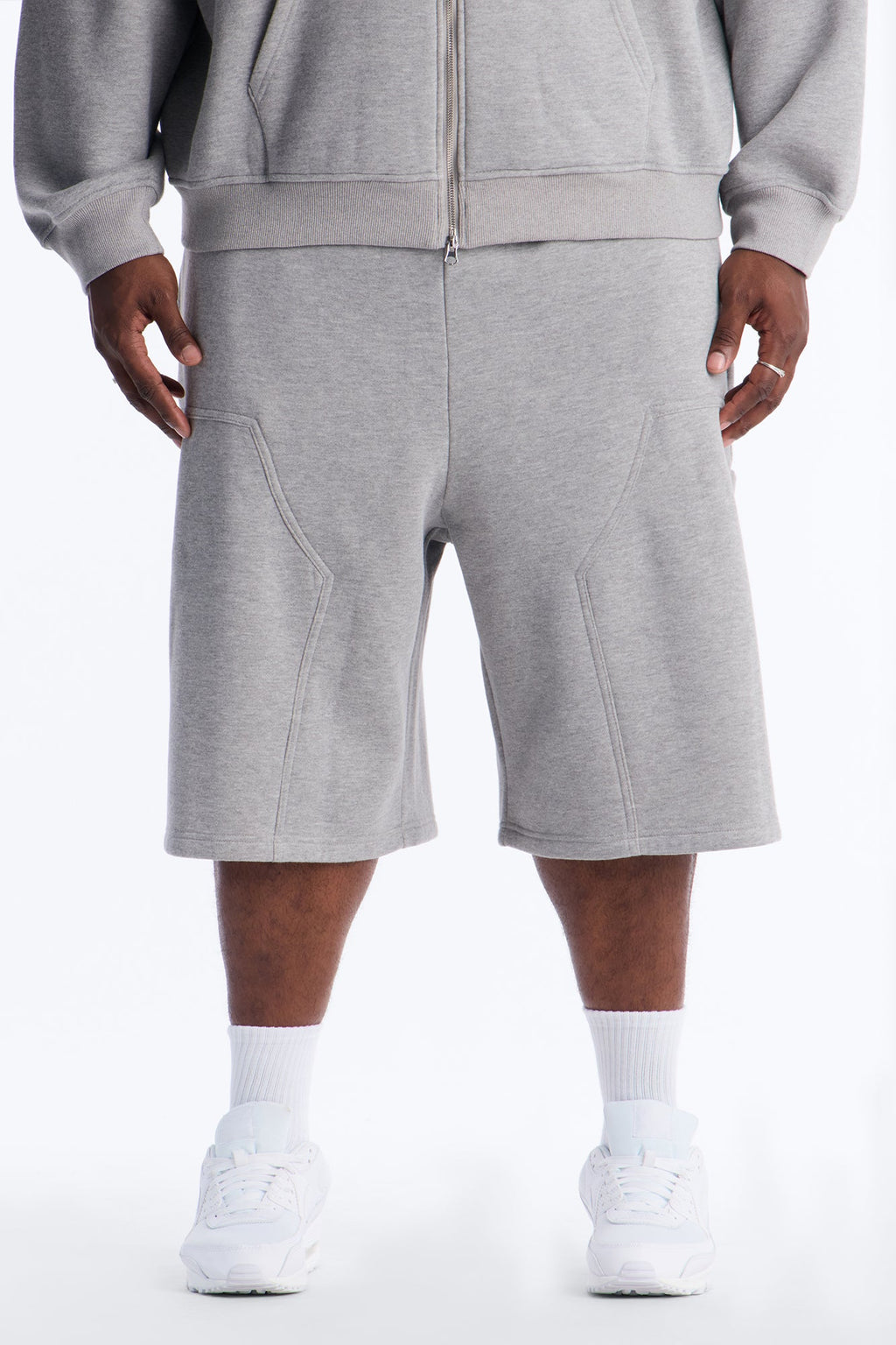 Baggy Rogue Sequin Applique Sweatshort - Grey