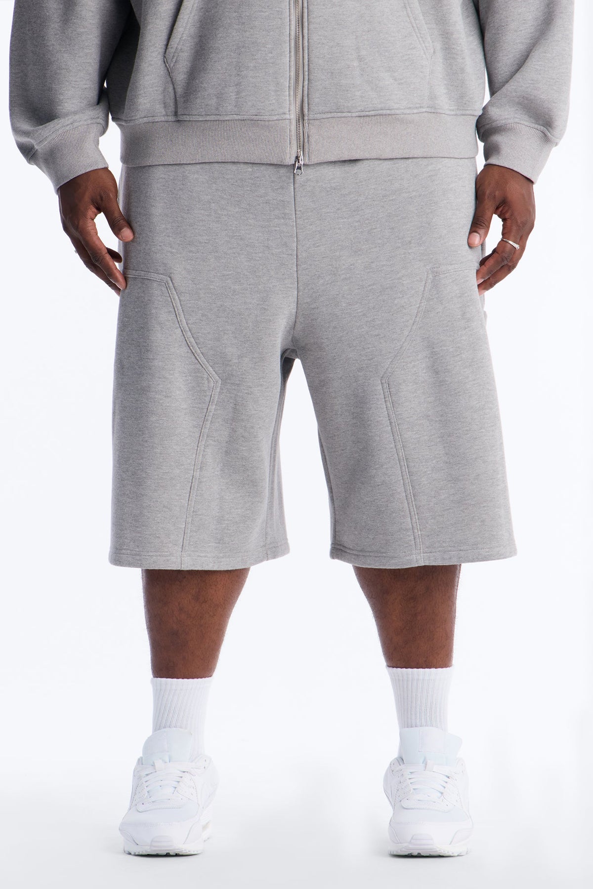 Baggy Rogue Sequin Applique Sweatshort - Grey