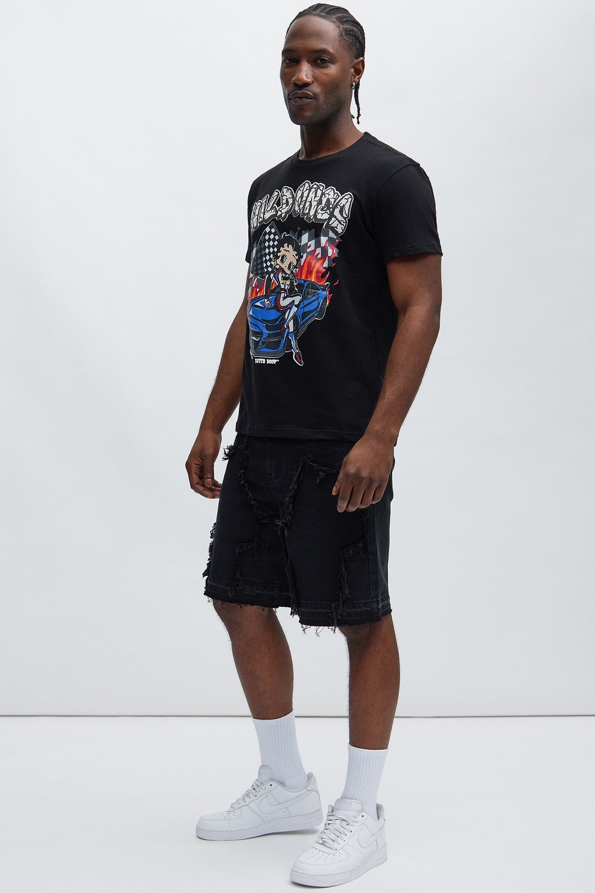 Barker Relaxed Denim Shorts - Black
