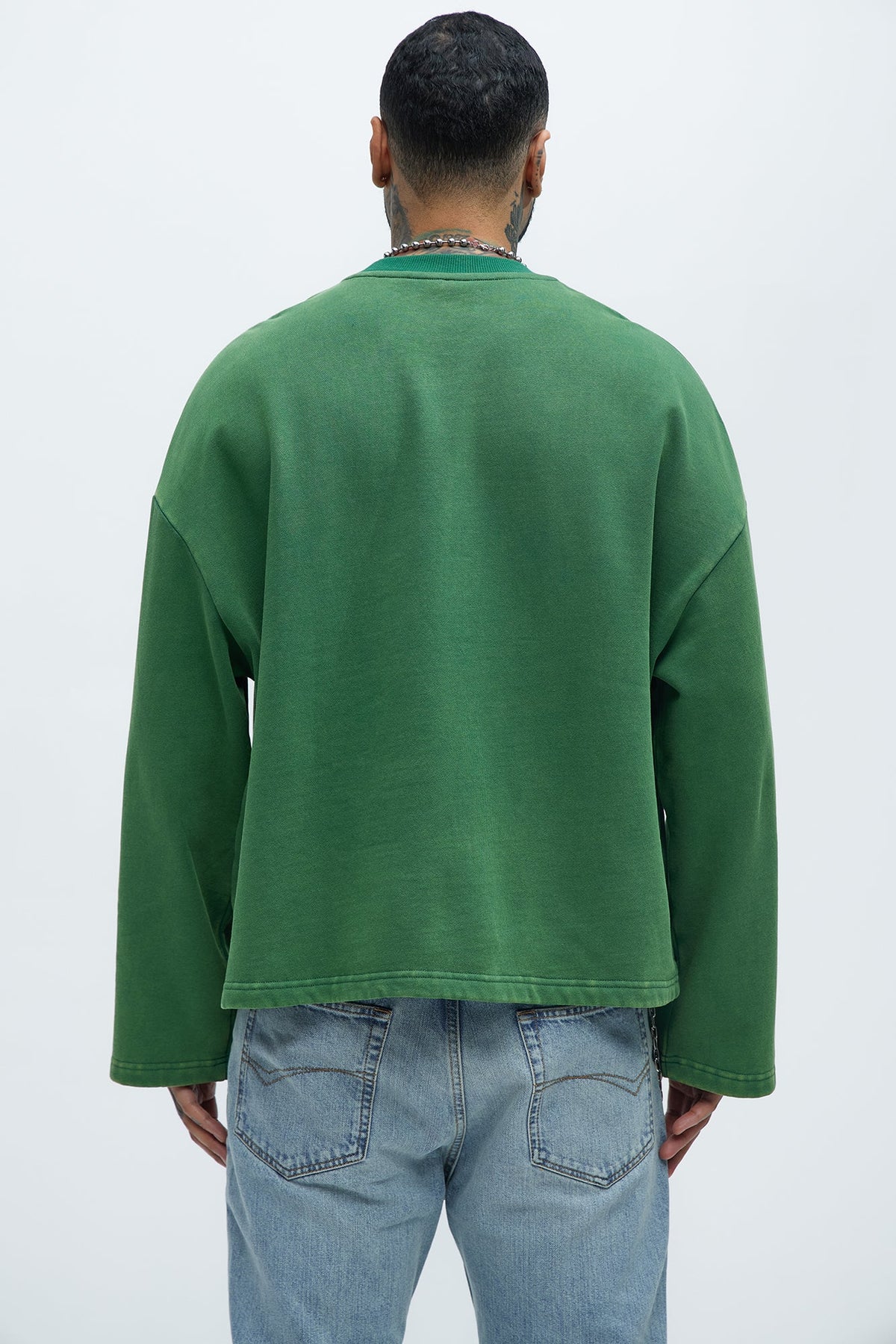 Kyle Long Sleeve Oversized Tee - Green