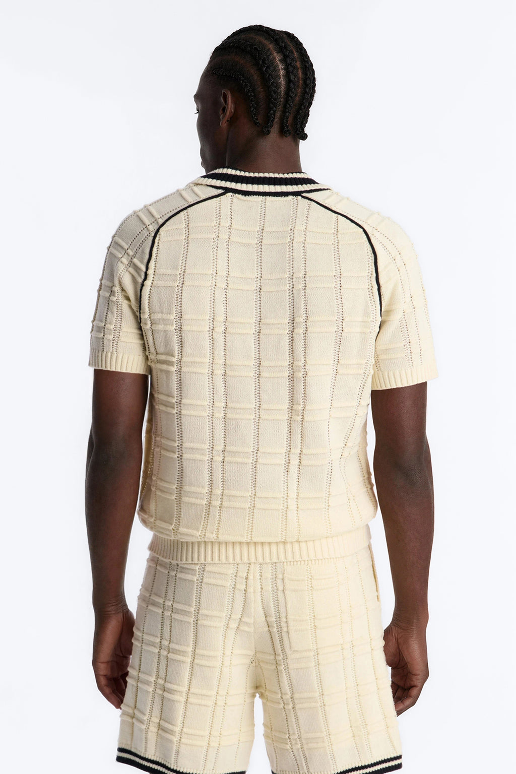 Relaxed Riviera Johnny Collar Knit Polo - Cream