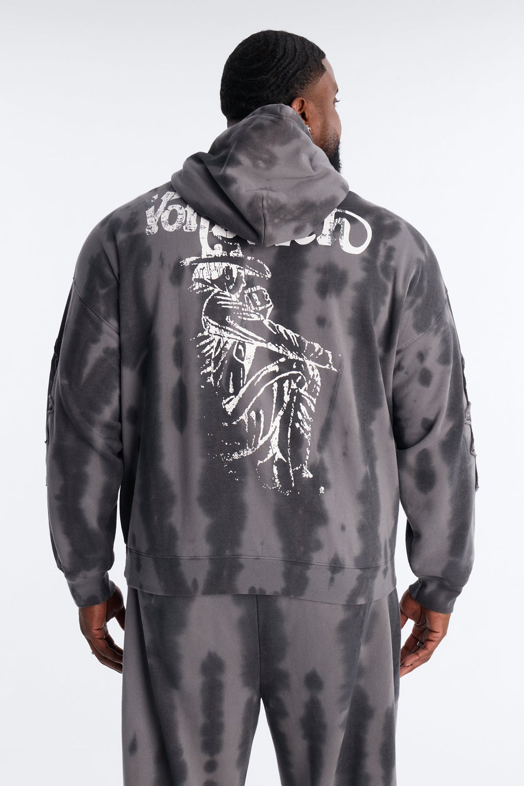 Von Dutch Outlaw Raw Edge Hoodie - Charcoal