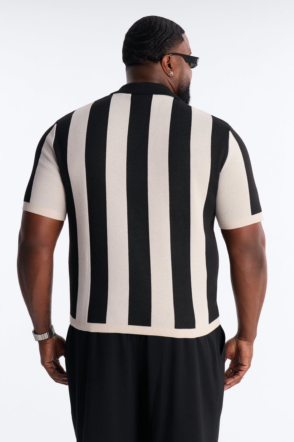 Apex United Johnny Collar Knit Top - Black/combo