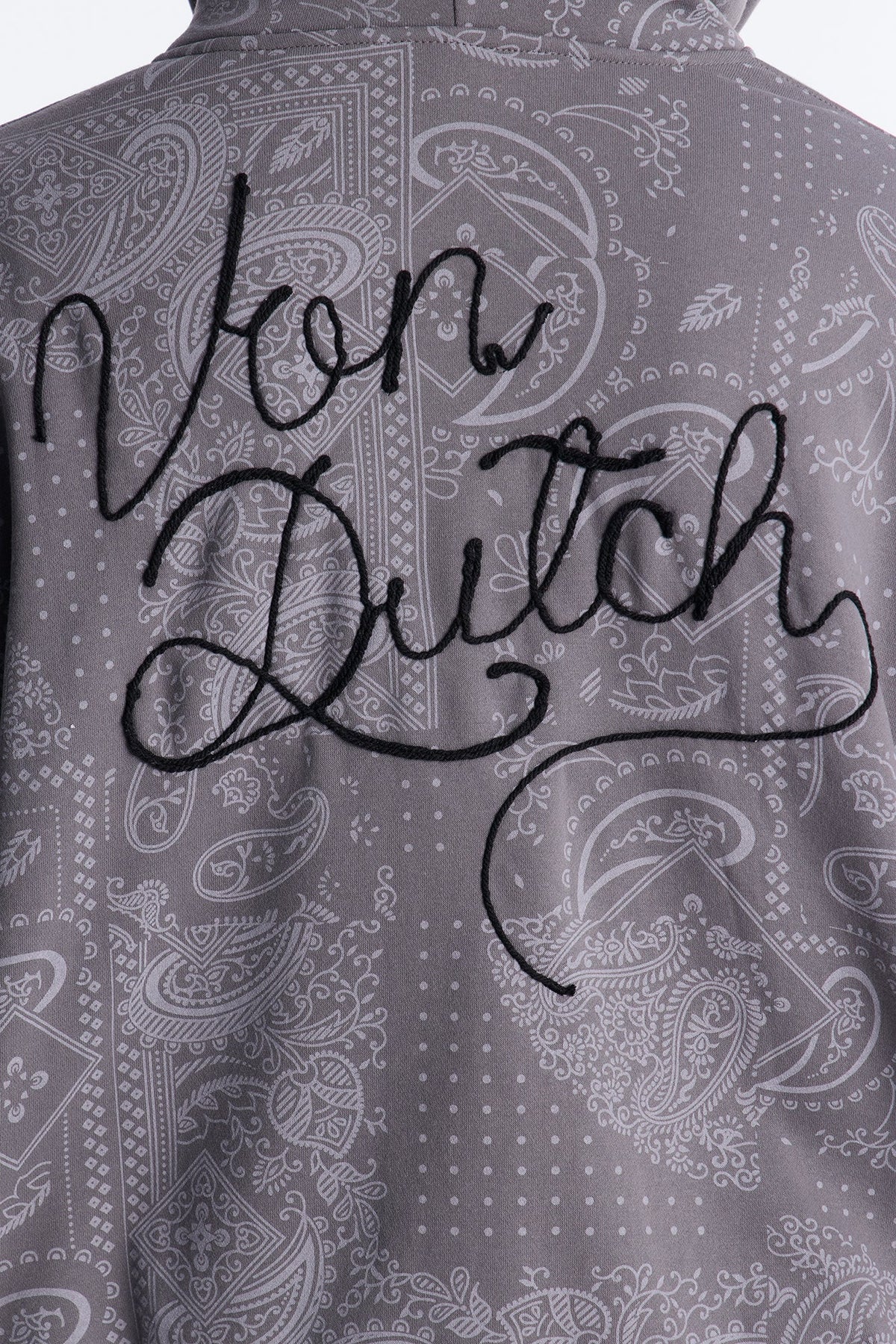 Von Dutch Chain Stitched Zip Up Hoodie - Charcoal